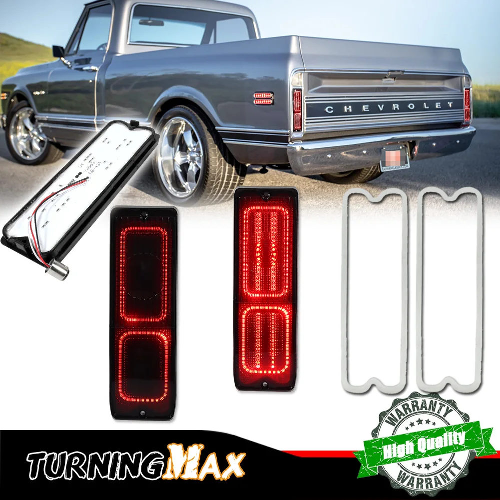 

Smoked / Clear / Red Lens Red LED Car Rear Tail/Brake Lights For Chevy & GMC Trucks (Fleetside/Wideside) 1967-1972