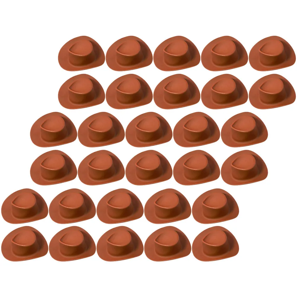 30Pcs Mini Cowboy Hats Cake Decoration Hat Tiny Hat Ornaments for Crafts Holiday Festival Decor Tiny Cake Hats