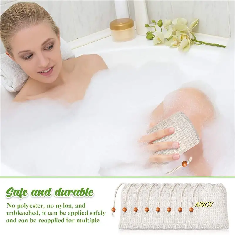 

144 Pack Soap Exfoliating Bags,Soap Saver Made Sisal Mesh Soap Bag Bar Soap Bag With Drawstring For Bath & Shower Use