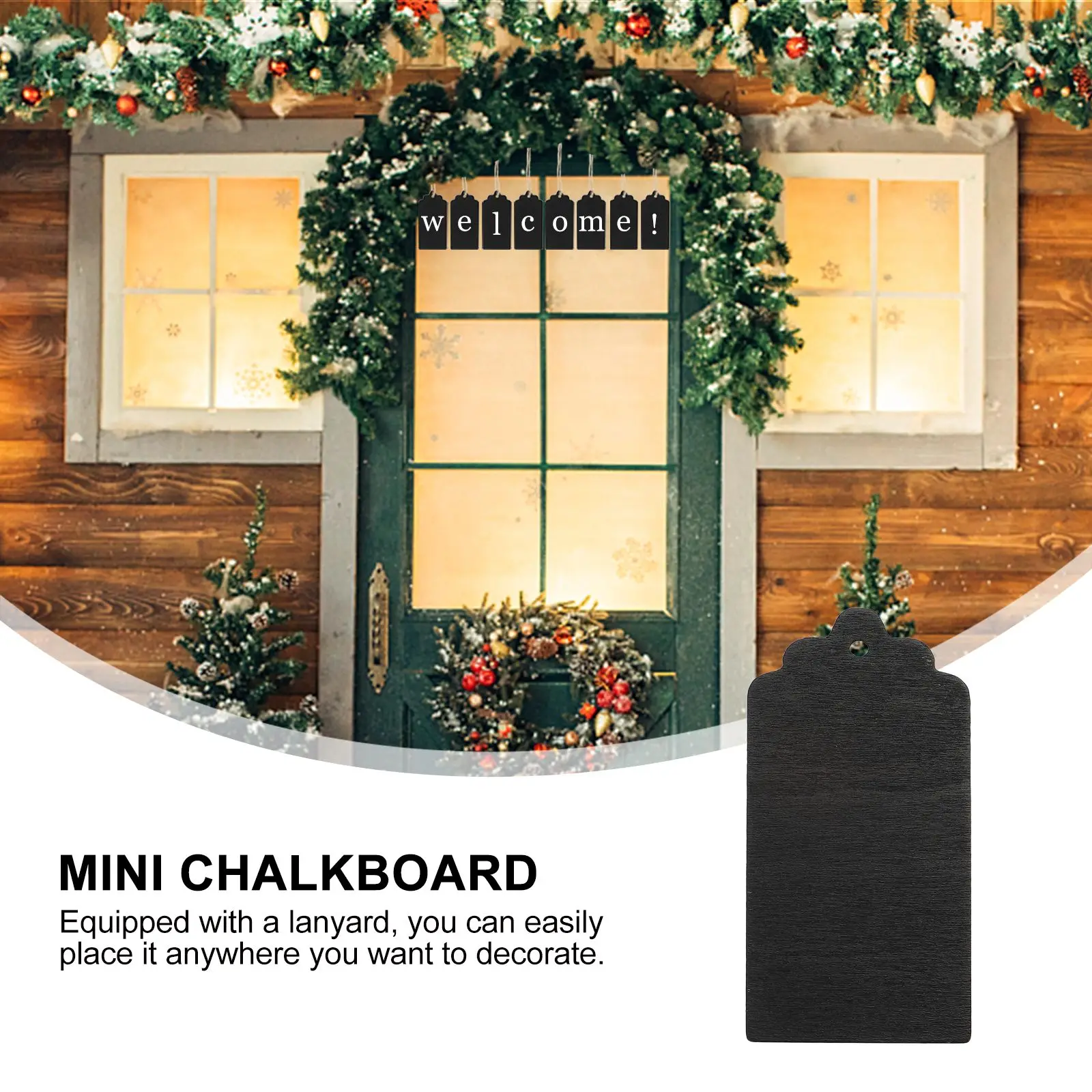 

100 Pcs Wooden Blackboard Pendant Hanging Mini Chalkboard Double Sides Small Tag