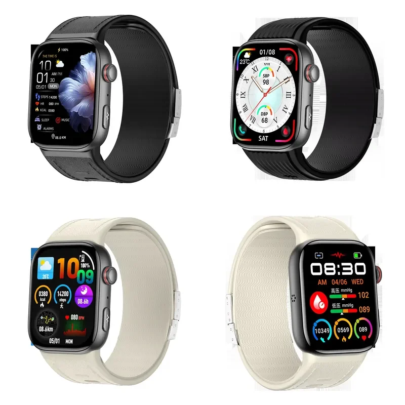 for ECG S105 Smartwatch 1.95 Inch AMOLED Screen Air Pump Airbag Health Monitor Blood Pressure Heart Rate SOS HRV AI Analysis