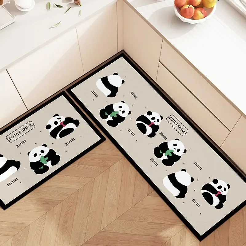 

Kitchen Carpet Water-absorbing Non-slip Floor Mat Panda Pattern Cute Foot Mats Diatom Mud Oil-absorbing Home Decoration Rug 양탄자