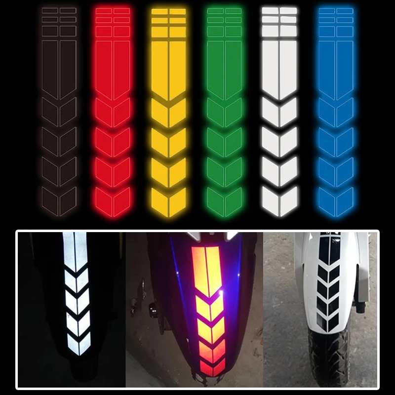 Universal Motorcycle Arrow Stripe Sticker Fender Paste Reflective Sticker Waterproof Safety Warning Tape Decal Moto Accessories