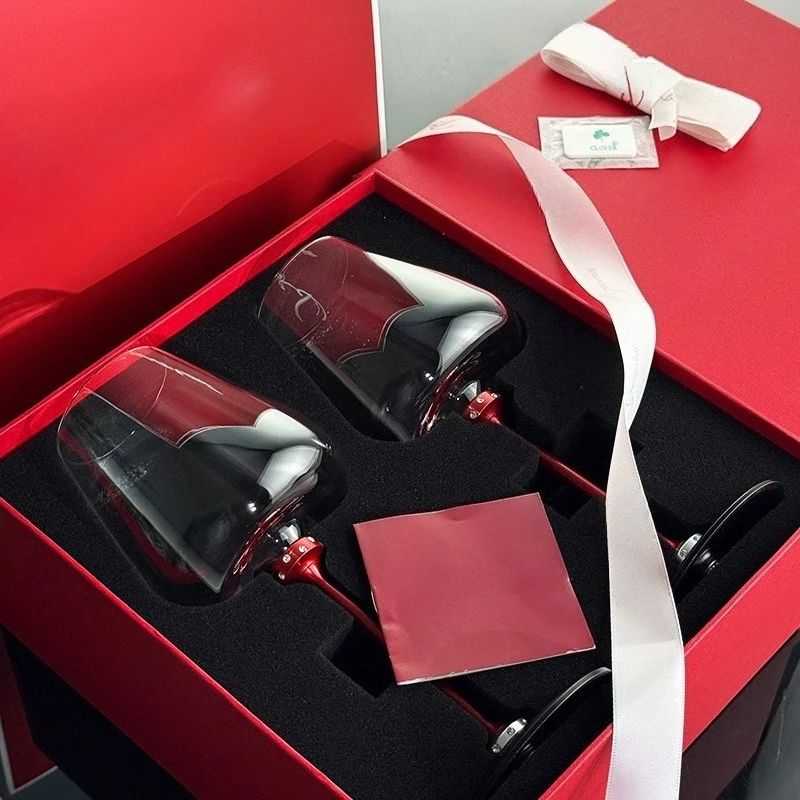 High-speed rotating red wine glass to decompress and sober up, high-end creative light luxury gift box, gift-giving household go
