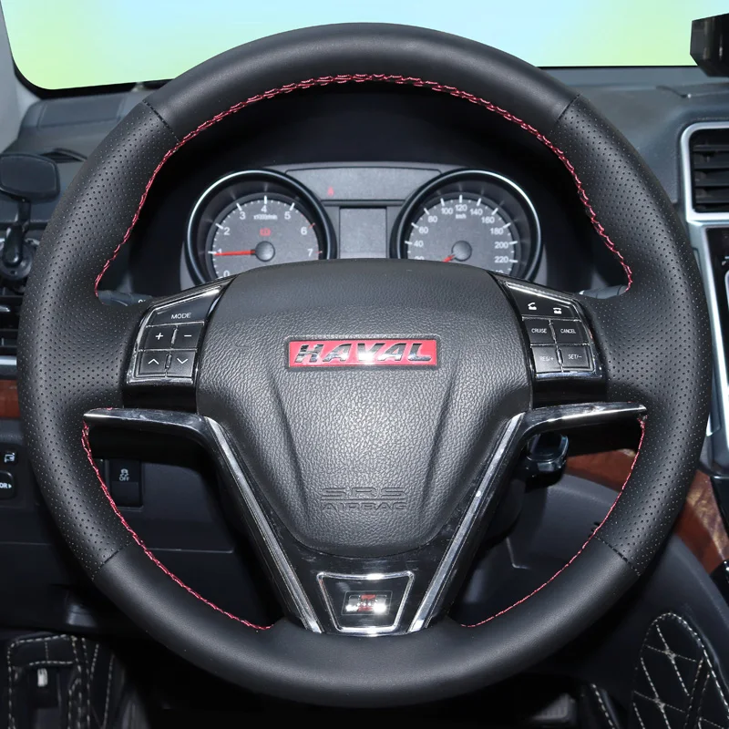 

DIY Hand Sewn Anti Slip Leather Steering Wheel Cover For Haval H6 M6 H2 F7 C30 M1 M4 H5 H7 H3 Car Interior Styling Accessories