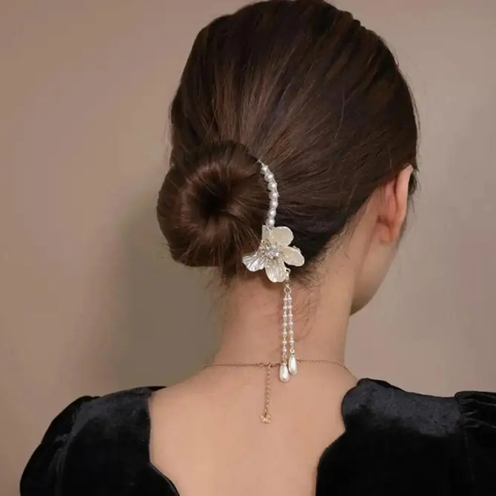 คลิปหนีบผมทรงหางม้าคลิปหนีบผมเครื่องประดับผมสวยงามคลิปหนีบบัตรทำจากผมมุกพู่แฟชั่น