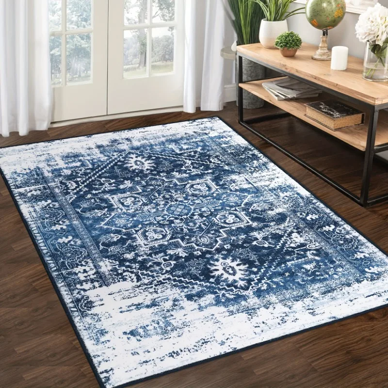 

Persian-turkish Style Carpet for Living Room Decor Sofa Coffee Table Rugs Bedroom Lounge Kitchen Nonslip Floor Mat Doormat Rug