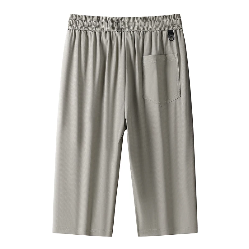 New Korean Style Fashion Versatile Ice Silk 7-Point Pants For Men'S Summer Thin Casual Quick Drying Loose Straight Sports Shorts