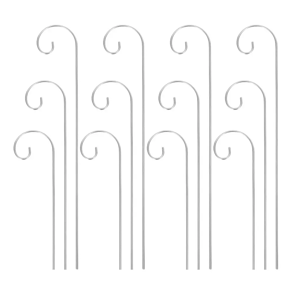 30Pcs Rust Resistant Metal Shepherd Hooks 7.86 11.79 15.72 Inch for Outdoor Plant Hangers Garden Lanterns Bird Feeder Poles Yard
