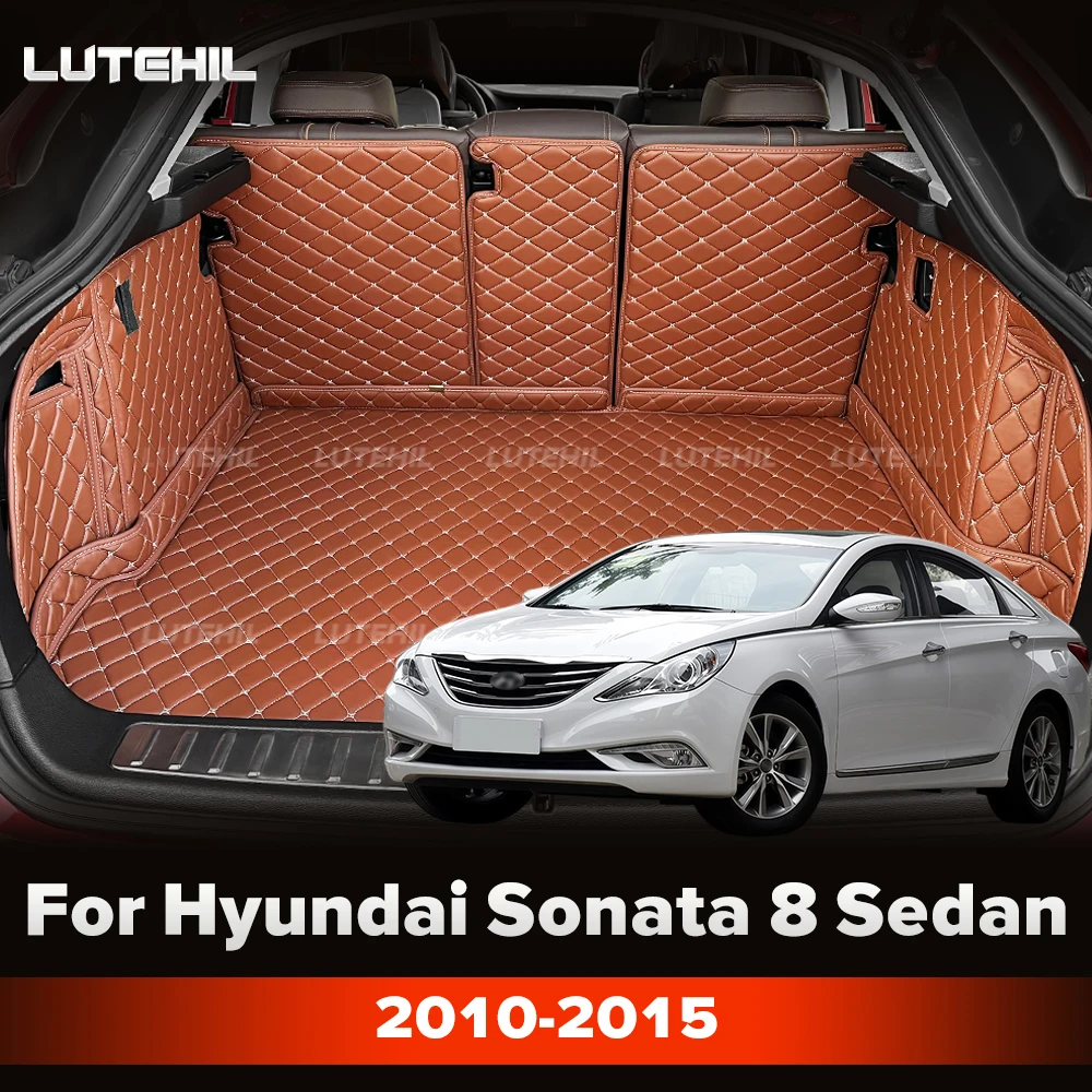 Коврик в багажник для Hyundai Sonata 8 Sedan 2010-2015 с защитой спинки сидений, водонепроницаемый, аксессуары для багажника.
