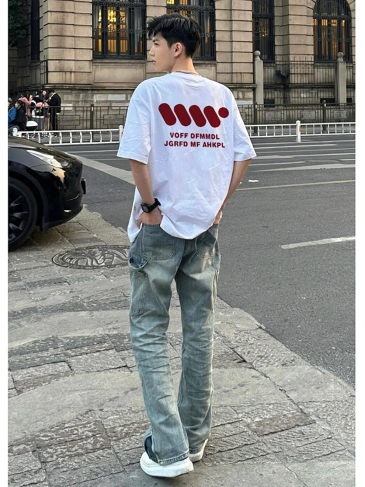 

Blue Straight Leg Men's Jeans 2024 New Style Side Zipper Casual Fashion Workwear Trousers Trendy And Handsome Design Cotton B...