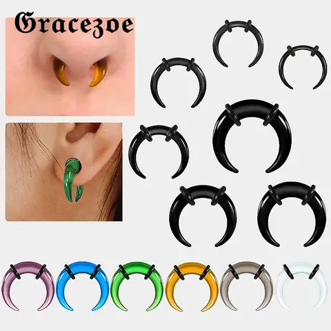 Safepoinz 1PC 14G-2G Kits de Estiramento de Vidro Confortáveis Pincher Taper com O-Rings Retentores de Septo Buffalo Hipoalergênicos para Piercing Corporal