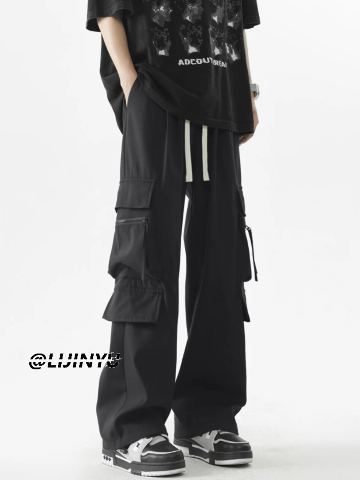 

Bla Workwear Pants Men's Summer Trendy Brand ket Design American Functional Paratrooper Casual Long Pants Cool