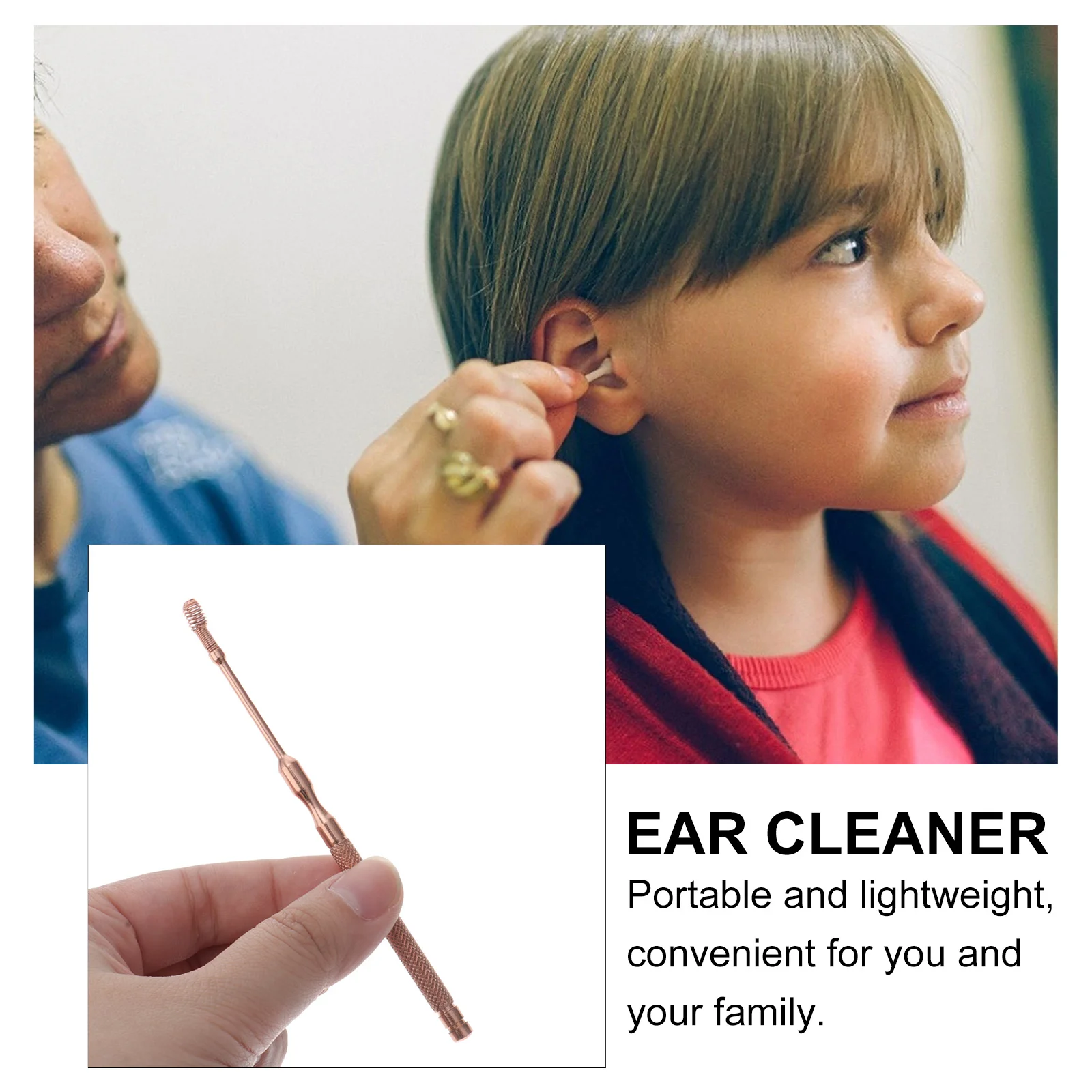 

1Pcs Stainless Steel Ear Cleaner Skid Proof Easy to Clean Wax Remover Portable Lightweight Home Necessity (Golden)