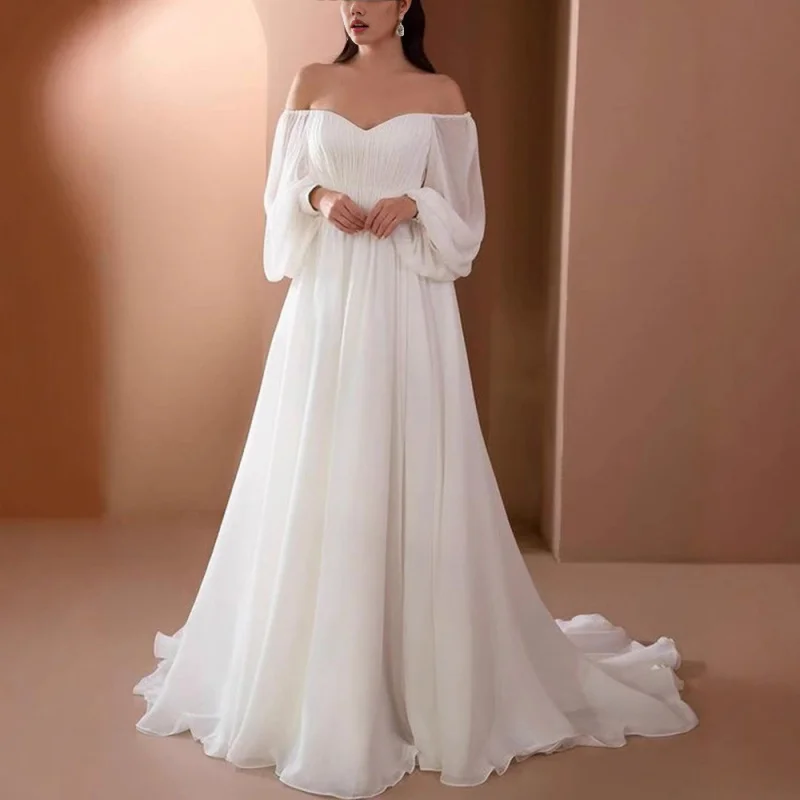 

Foreign Trade Amazon White Stunning Evening Dress for Women2025New high-end French-style coming-of-age ceremony