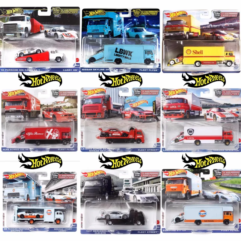 Metal Hot Wheels Premium coche Cultura equipo transporte serie Gtr Ford colección de modelos de coches coleccionables juguetes para niños regalo de cumpleaños