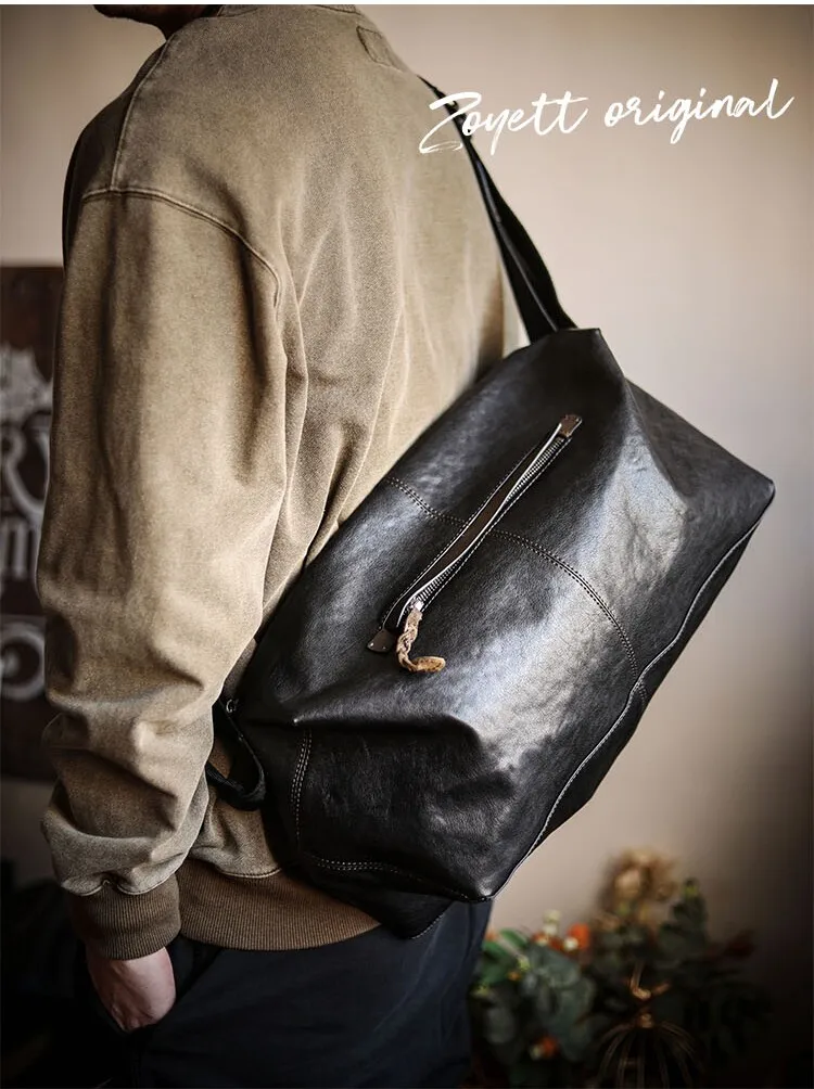 

PNDME casual outdoor travel genuine leather men's large-capacity crossbody bag fashion soft cow leather fitness shoulder bag
