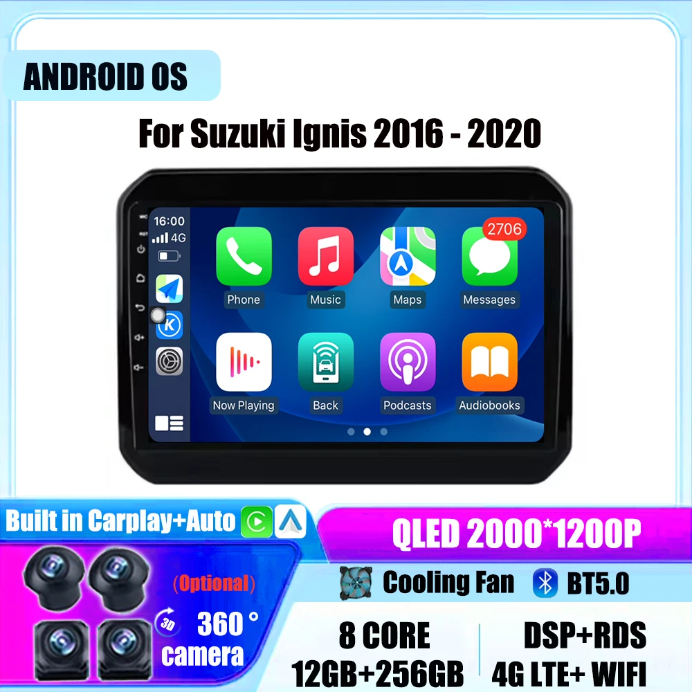 

Mirror Link Android Auto Cooling Fan For Suzuki Ignis 2016 - 2020 GPS Car Radio Multimedia Video Player Screen 360 Camera 4G LET