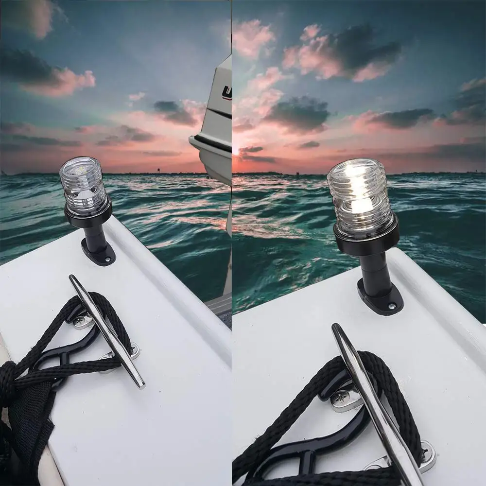 

LED Fixed Mount Navigation Light 12-24V Marine Navigation Anchor Lights Stern Lamp All Round 360° White Led Boat Yacht Light