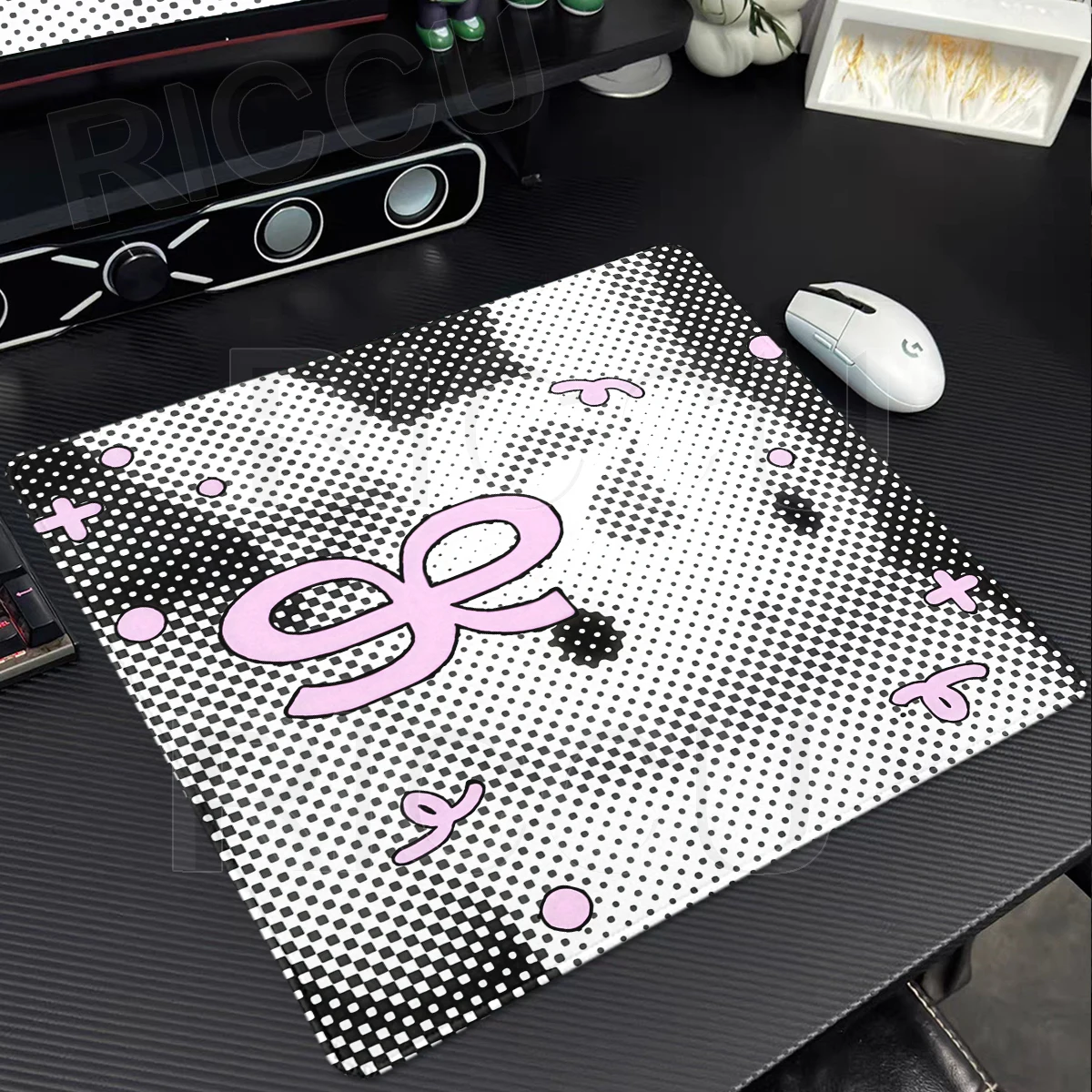 Ins Style Kawaii Pink Rabbit Mouse Pad Polka Dot Bunny Desk Mat Gaming XS Mousepad Office Keyboard Tablepad PC Desks Accessories