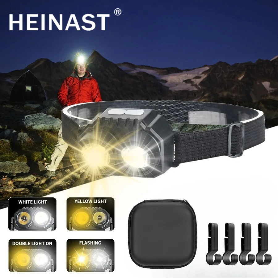 

High Power Dual Light Source Head Flashlight Ultra Bright Owl Headlamp for Outdoor Camping, Fishing and Emergency Headlight
