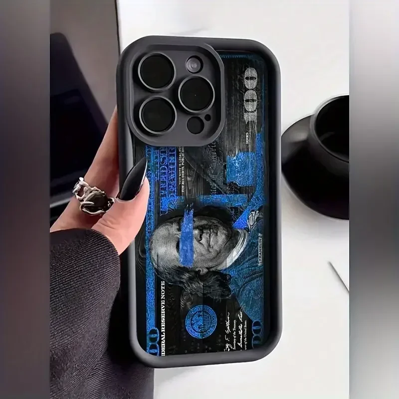 Funda mate con patrón de dólar estadounidense a la moda para iPhone 16 12 13 mini 11 14 15 Pro Max XR 8 Plus, funda de silicona ultrafina antiarañazos