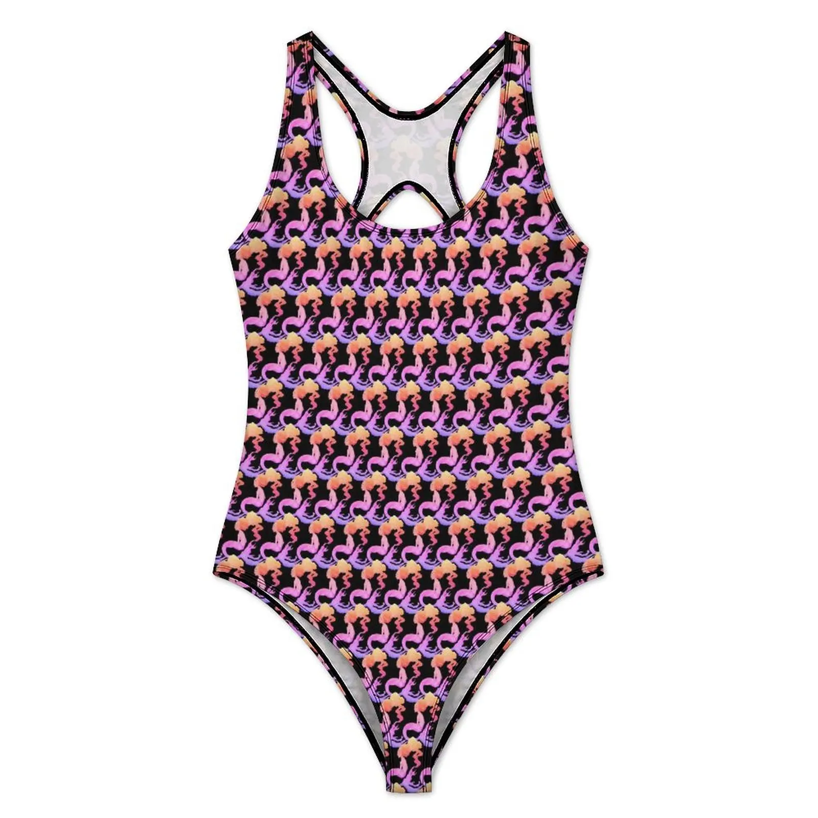 Funky Mermaids Swimsuit Sexy Pink Fish Scales One Piece Swimwear Push Up Swimsuits Classic Vacation Bath Bathing Suit
