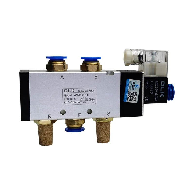 Pneumatic Solenoid Air Valve 4V410-15  5 Way 2 Position Control Air Gas Magnetic Valve 12V 24V 220V Coil Volt