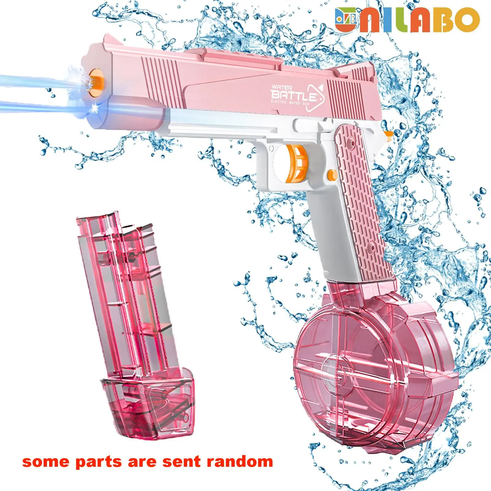 Elektrische Wasserpistole Unilabo M416 – batteriebetrieben mit externem Wasserflaschenbefestigung – perfekt für Kinder und Erwachsene im Freien 7