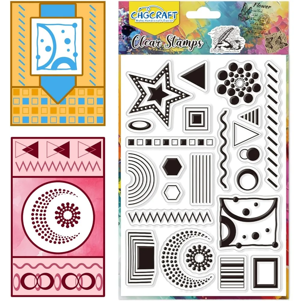 1 STÜCK Geometrisches Muster Klare Linien Transparente Stempel Gitter Klare Stempelsiegel für Kartenherstellung DIY Scrapbooking