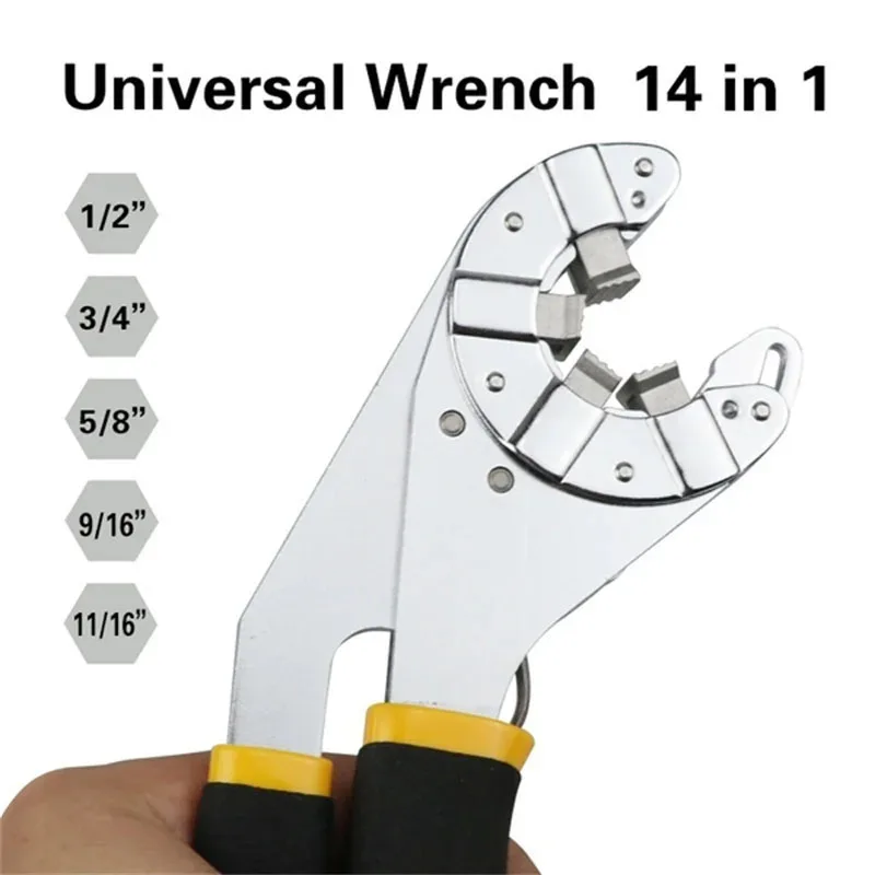 Multi-Functional Adjustable 8 Inch Open Type Craftsman Repair Tools Spanner Hand Repair Tools Wrench Grip Pliers Hexagon Wrench