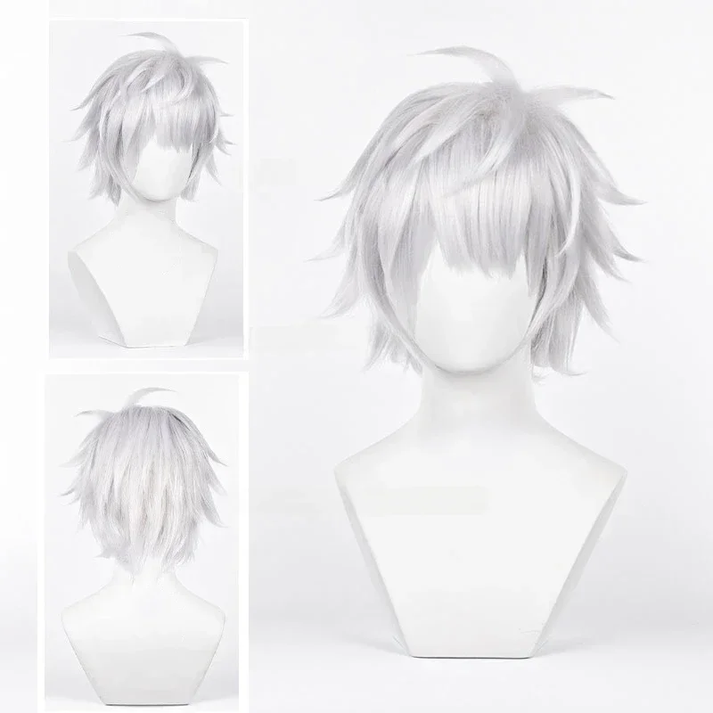 Anime Jujutsu Kaisen Gojo Satoru Cosplay Wig Short Fluffy Layered Rose Net Heat Resistant Synthetic Hair Wigs
