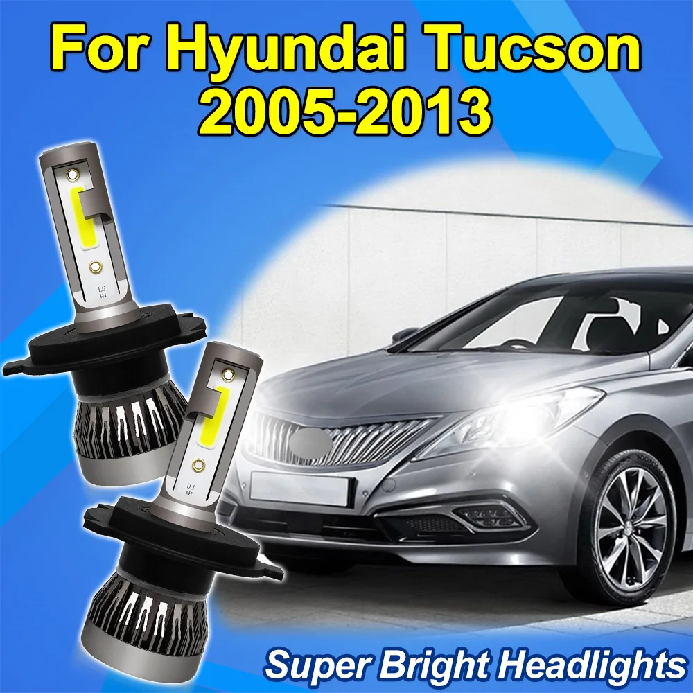 

For Hyundai Tucson 2005-2013 LED Headlight Combo 9003 HB2 H4 6000k White High Beam Low Beam Highlight COB Chips LED Headlamp
