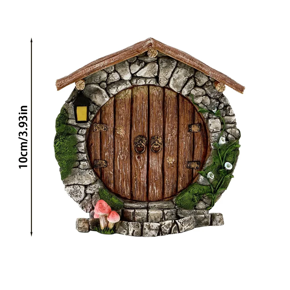 Miniatures Wooden Fairy Tale Dwarf Door Ornaments Children's Toys Home Decoration Crafts Fairy Tale Garden Decoration Micromodel