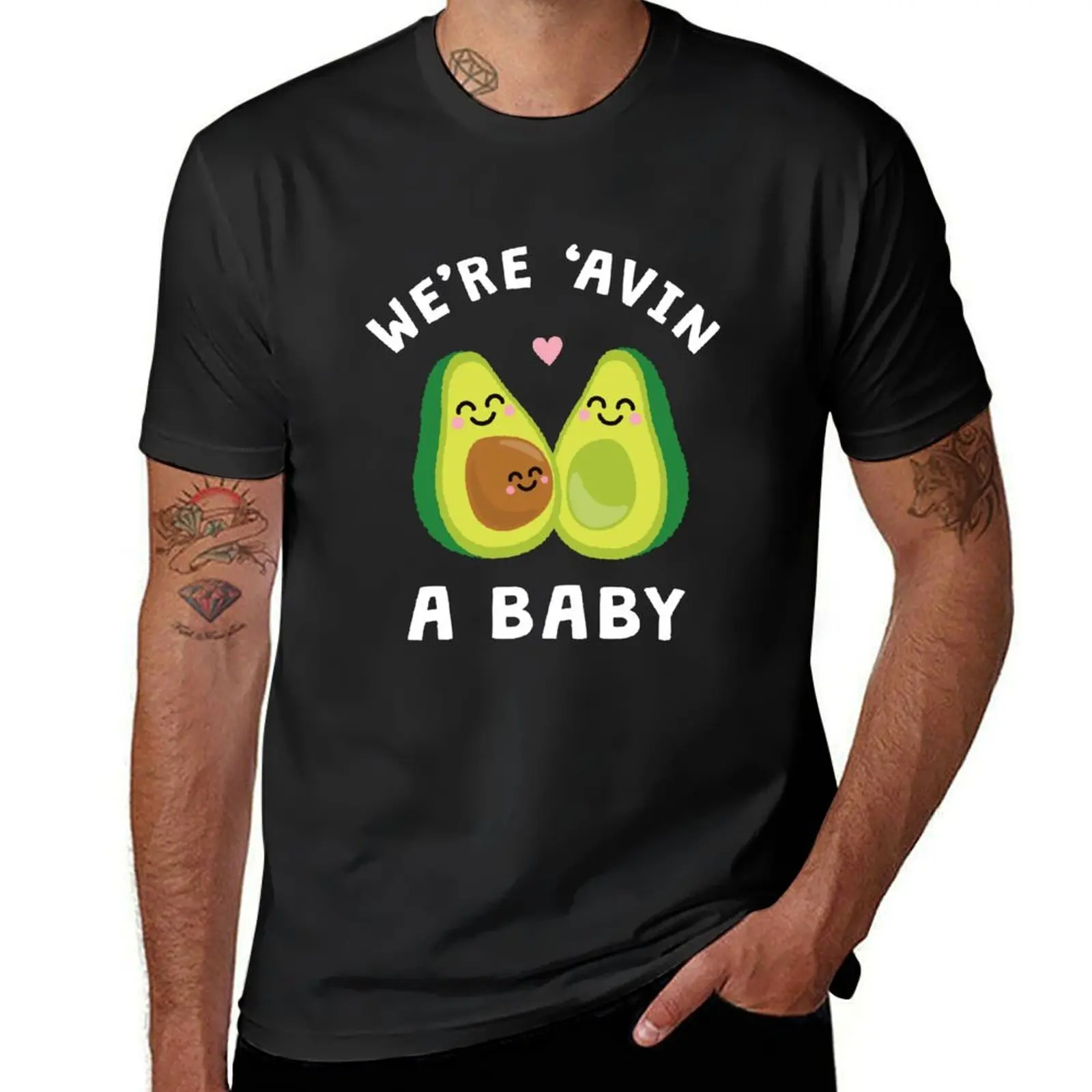 Funny Baby Pregnancy Announcement Shirt & Gifts: We're 'Avin A Baby Avocado T-Shirt plus sizes mens white t shirts