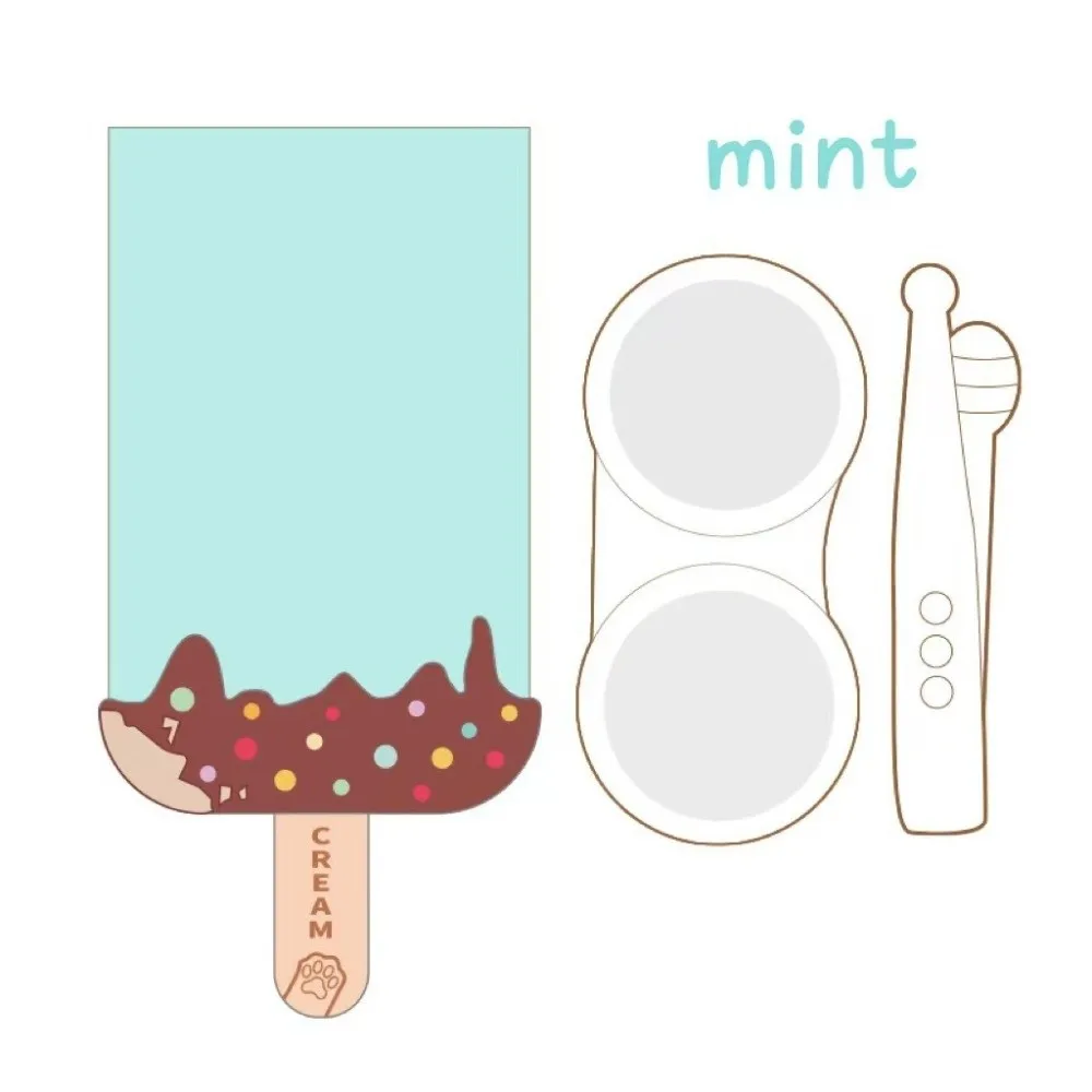 Portable Ice Cream Style Contact Lens Case Waterproof Leak-Proof Contact Lens Box Compact Contact Lenses Case for Women