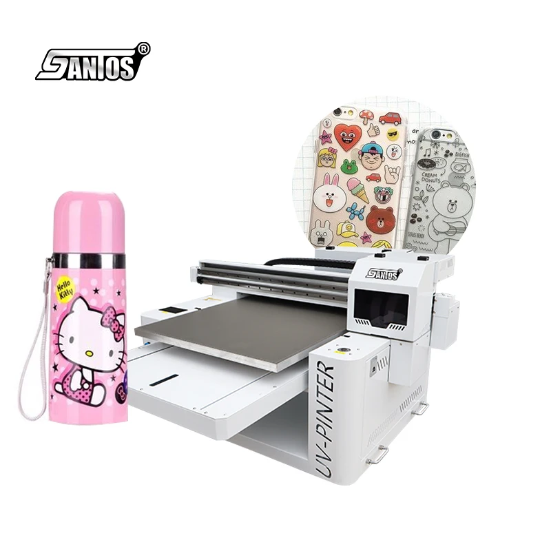 Flatbed UV 6090 Led Printer Wood Metal Plastic leather UV DTF Film Laminating Machine All In One For Cylindrical Products