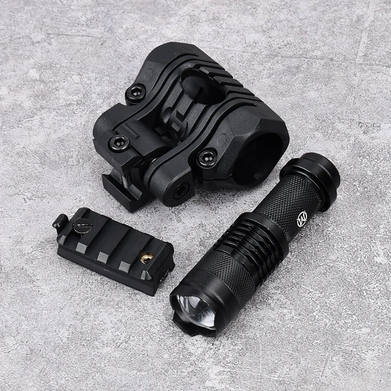 Tactical Mini Helmet Flashlight With Mount Adapter Rail Clamp Holder Outdoor Light Adjustable signal light source Black/Tan