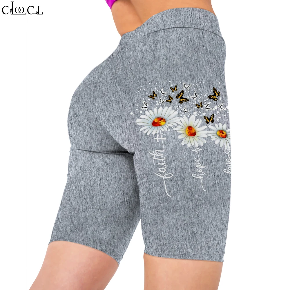 CLOOCL Women Legging Vintage Flowers 3D Graphics Print Lady Slim Shorts Casual for Female Outdoor Workout Push-up Jogging Pants