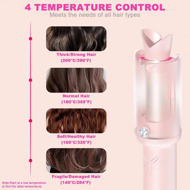 A98G-Wireless Automatic Hair Curler 32Mm Large Wave Electric Hair Styler With Titanium Tourmaline Coating