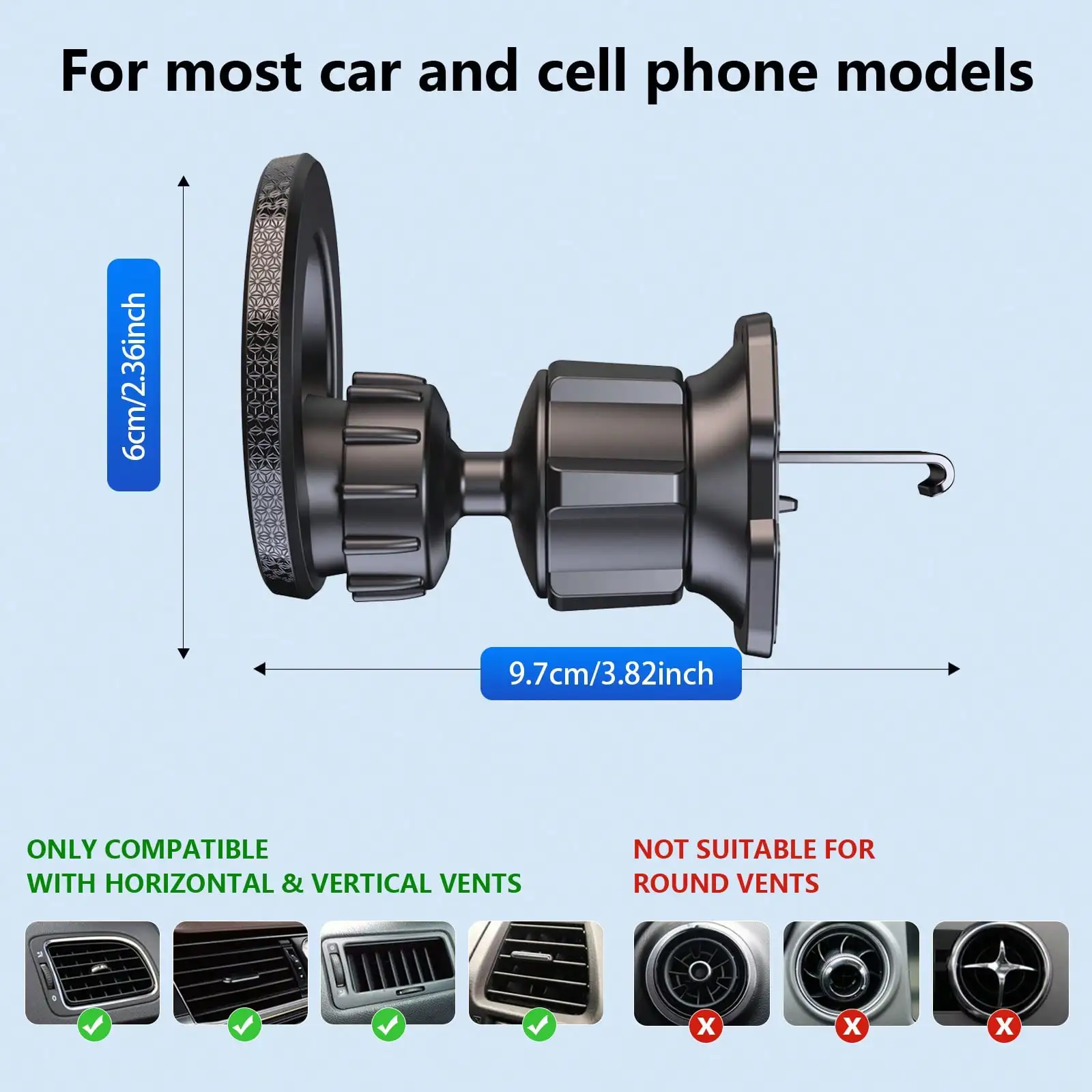 حامل هاتف مغناطيسي مرن بفتحة تهوية للسيارة - عالمي لسلسلة iPhone 12-16