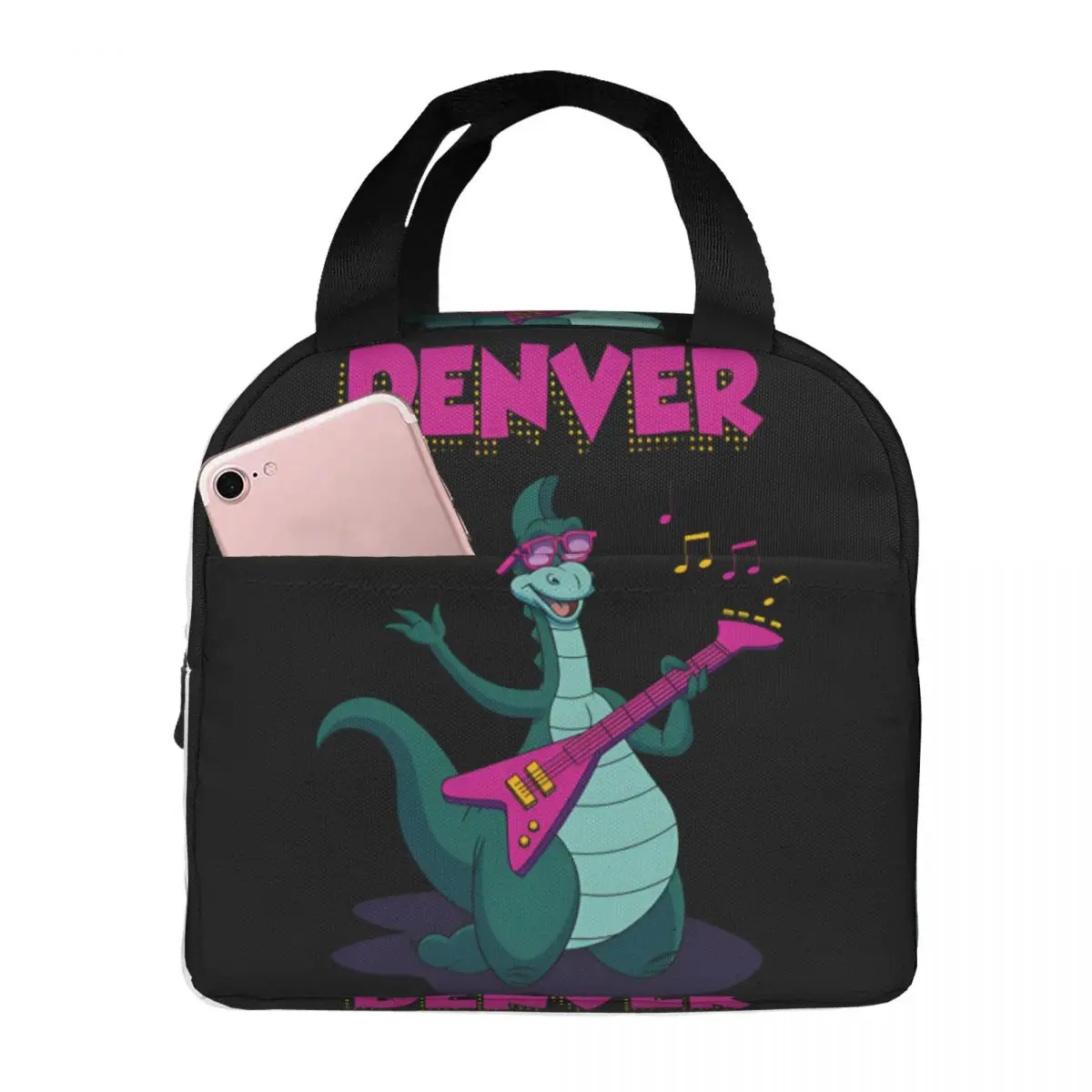 Music Food Bags D-Denver Office Staff Cooler For Lunch Picnic Storage Tote