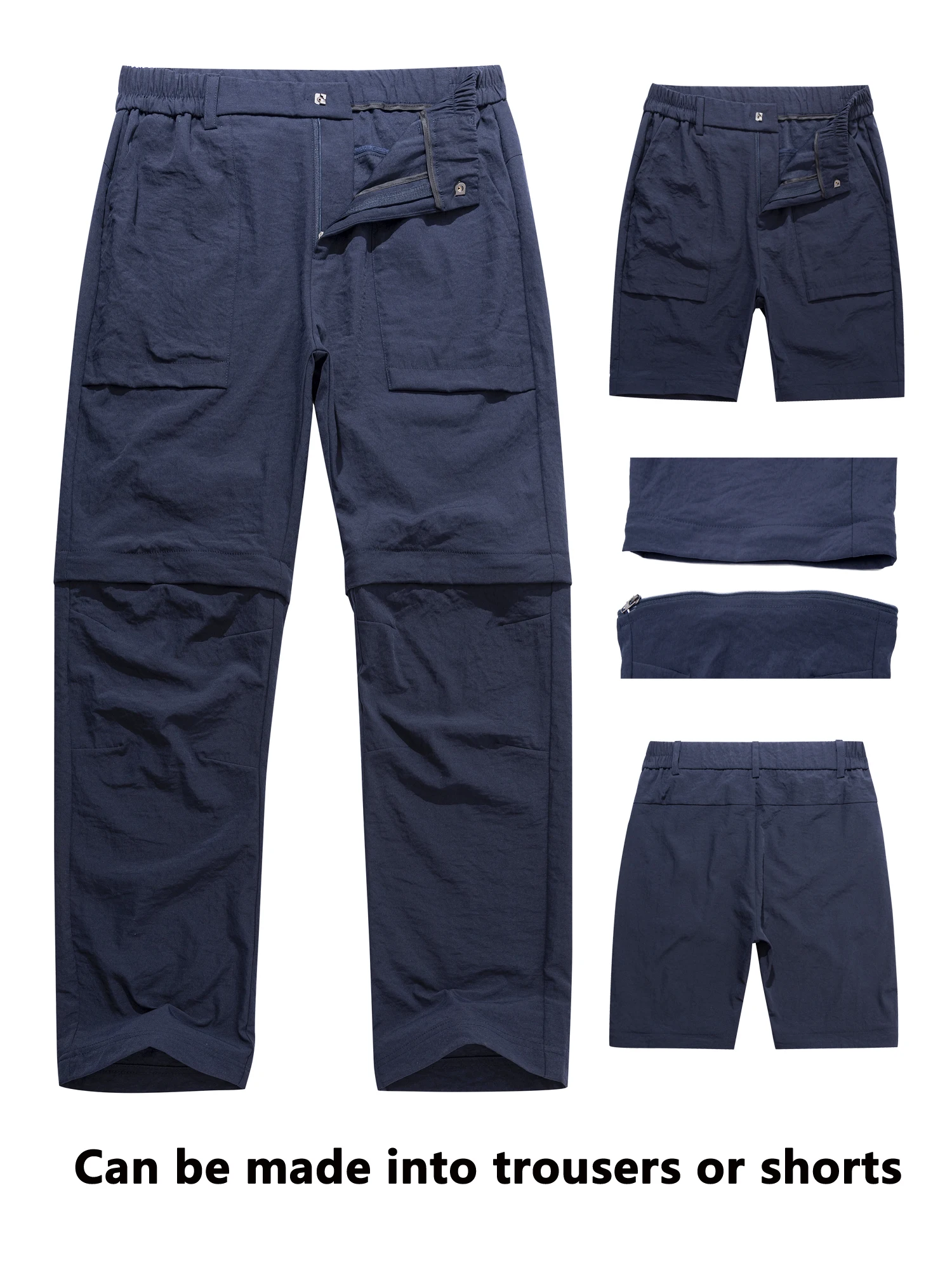 

Men's casual two-piece pants are fashionable and versatile, detachable, length adjustable, suitable for all seasons, men's golf