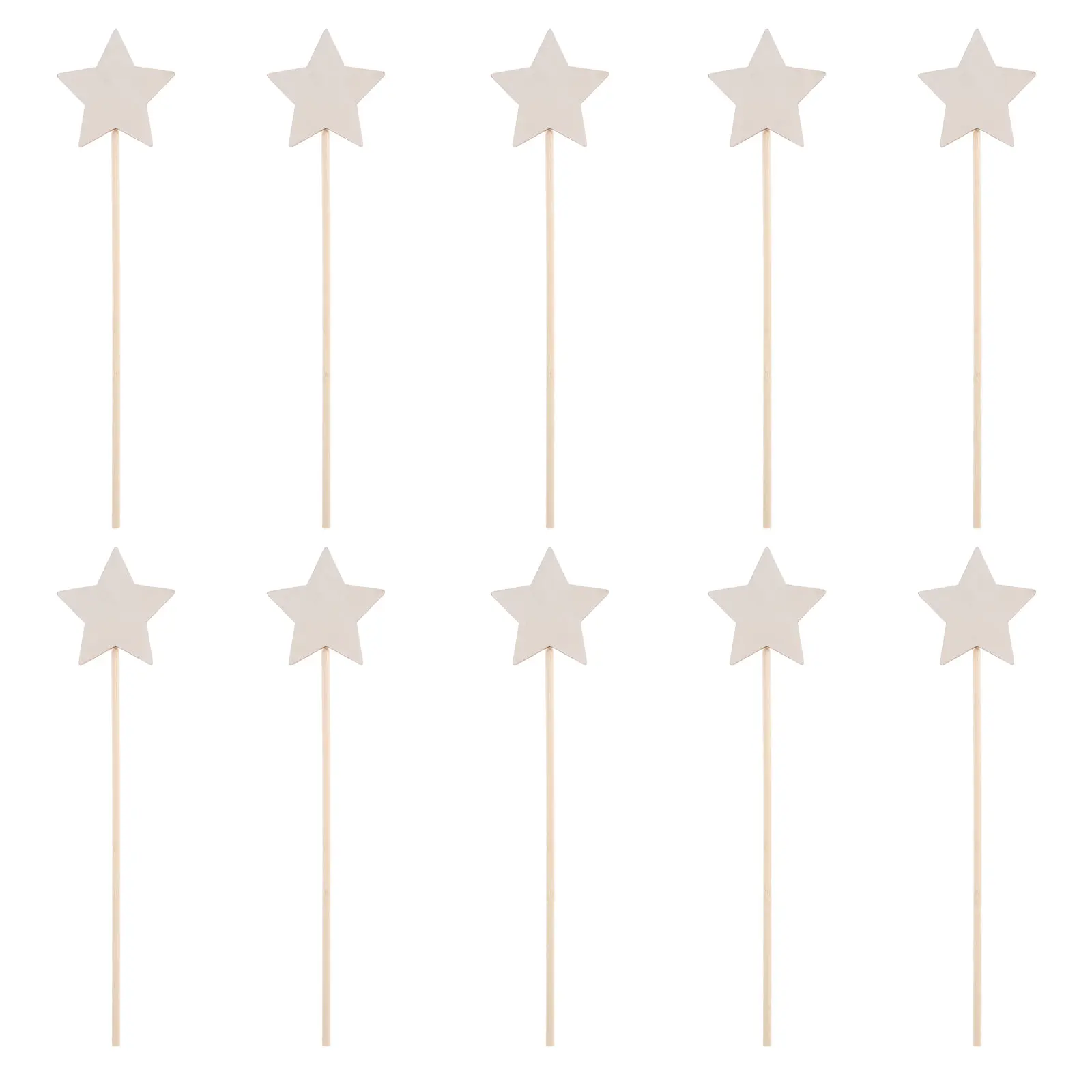 10 قطعة عصا نجمة خشبية لتقوم بها بنفسك عدة للأطفال اليدوية الأميرة الجنية العصا الحرفية غير مكتملة الخشب العصي للخيال الإبداعي و