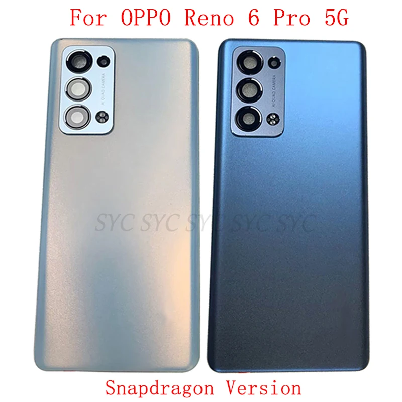 Original Battery Cover Rear Door Housing For OPPO Reno 6 Pro 5G Snapdragon CPH2247 Back Cover with Camera Lens Logo Repair Parts