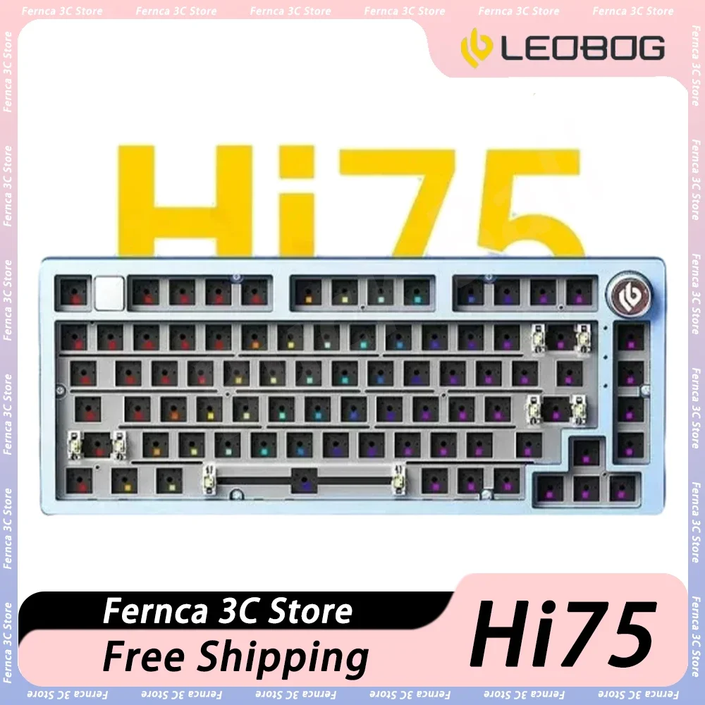 LEOBOG Hi75 Mechanical Keyboard Aluminum Alloy Wirled Hot Swap RGB Kit Gasket Custom Gaming Keyboard Pc Gamer Accessories Office