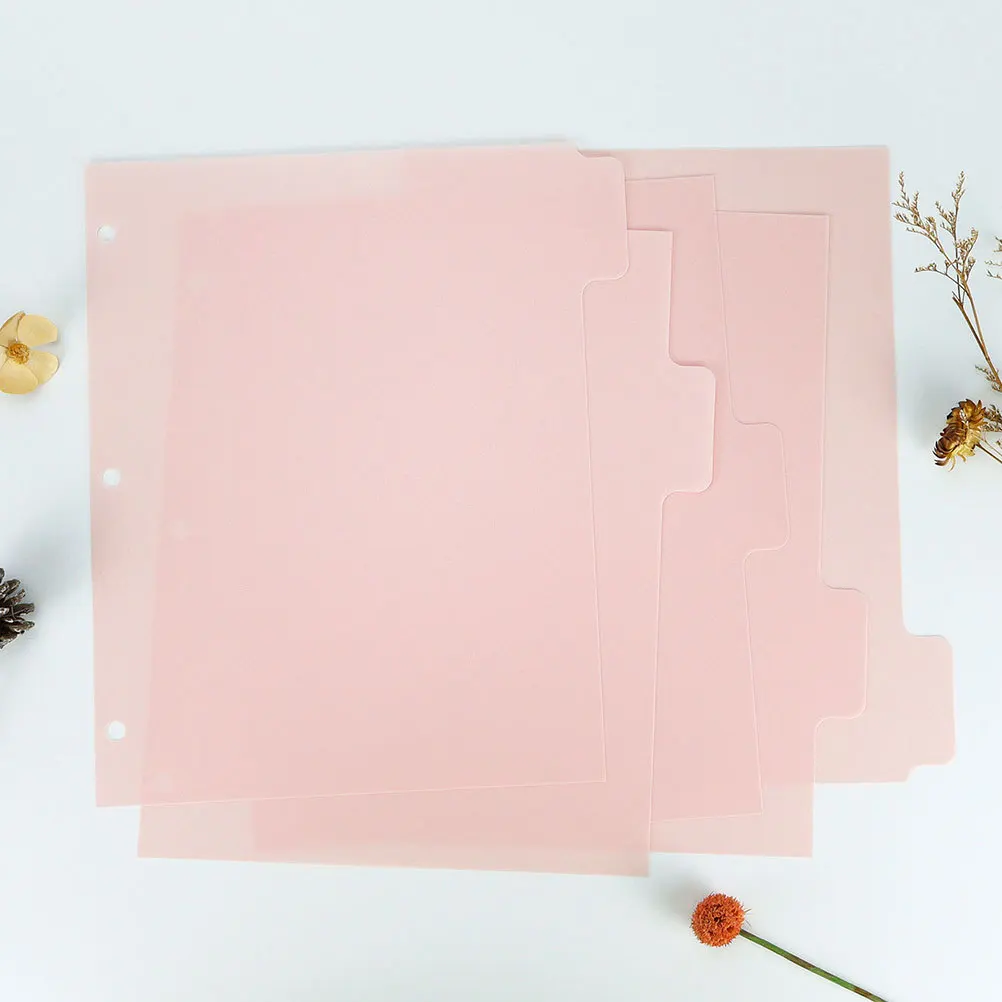 

5 Sheets Notebook Dividers PP Binder File Dividers for Document Organization Presentation Journal Page Markers
