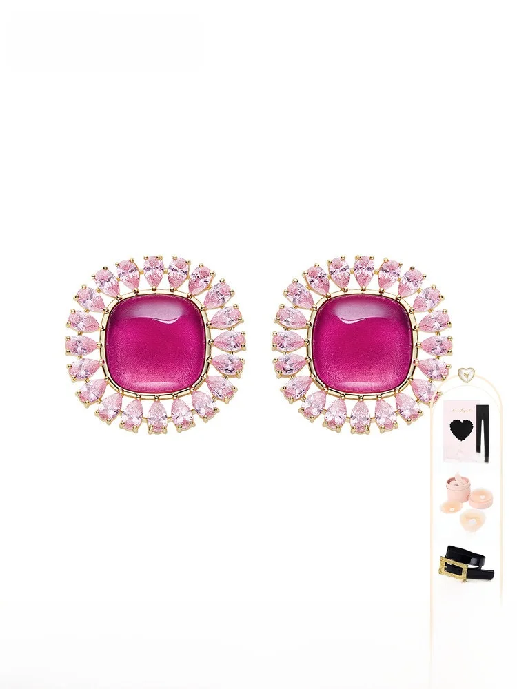 Pendientes de aro es de color rosa, accesorio de moda para mujer, diseño vintage Nana Jacqueline, joyería para las ore...