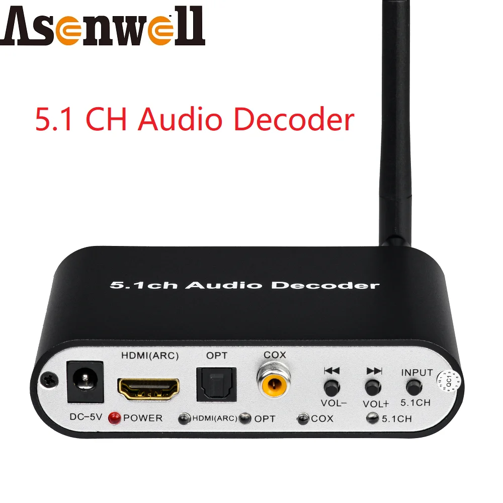 

DTS Dolby 5.1 Audio Decoder SPDIF Toslink HDMI ARC Coaxial USB FAT32 Bluetooth 5.0 Input to 5.1 Analog Output for Amplifire