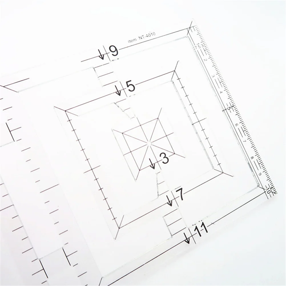 

Double Square Quilting Ruler Acrylic Transparent Template Tool for Sewing Clothes Making Patchwork Craft Measurement Drawing
